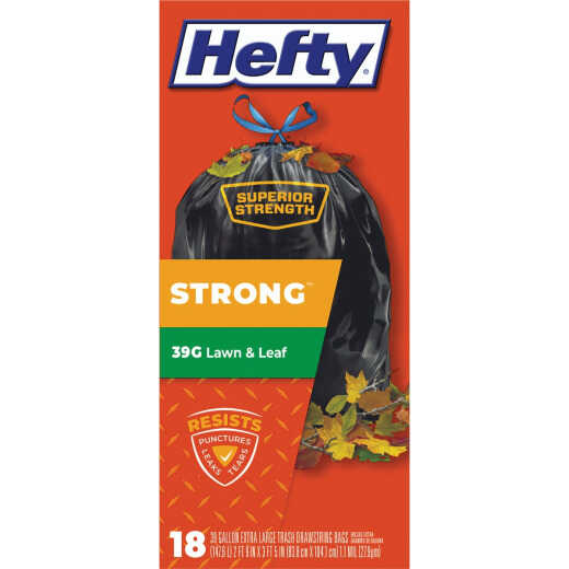 Hefty Strong 39 Gal. Black Lawn & Leaf Bag (18-Count)